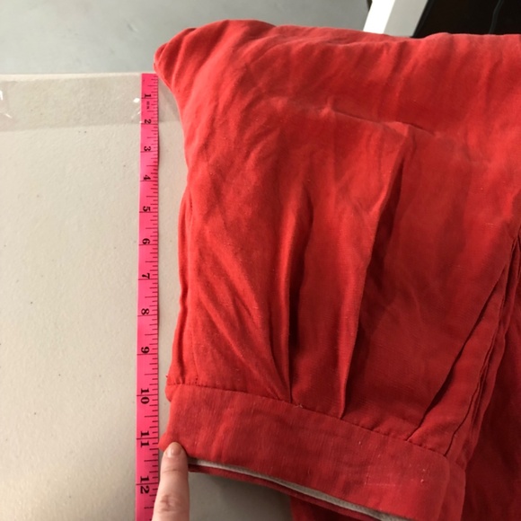 Ann Taylor Womens Wide Leg Linen Pants Size 0 Petite Red Pleat Front High Rise - Picture 9 of 12